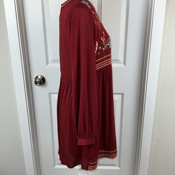 Savanna Jane Floral Embroidered Mini Tunic Babydoll Dress - Picture 6 of 10